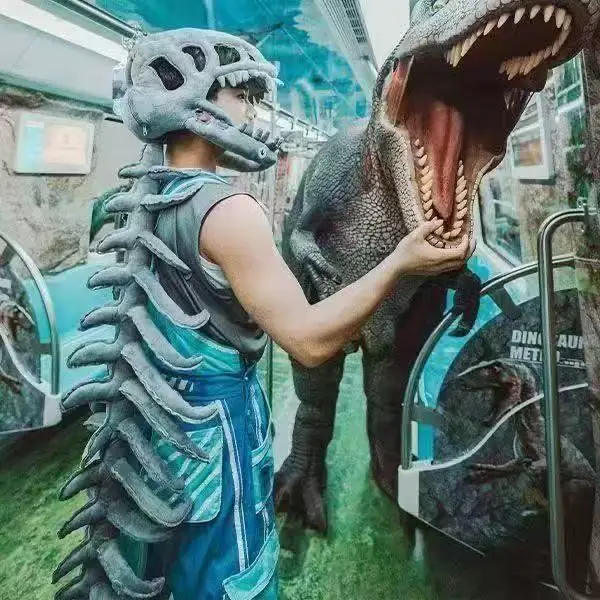 115 см носимый головной убор со скелетом динозавра для косплея - Фотография_5