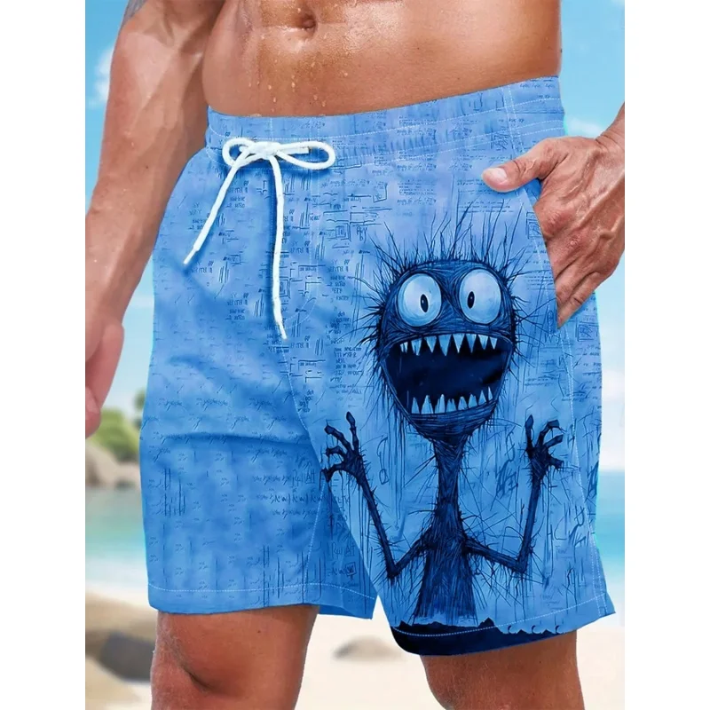 Мужские шорты с 3d принтом fun monster - Фотография_3