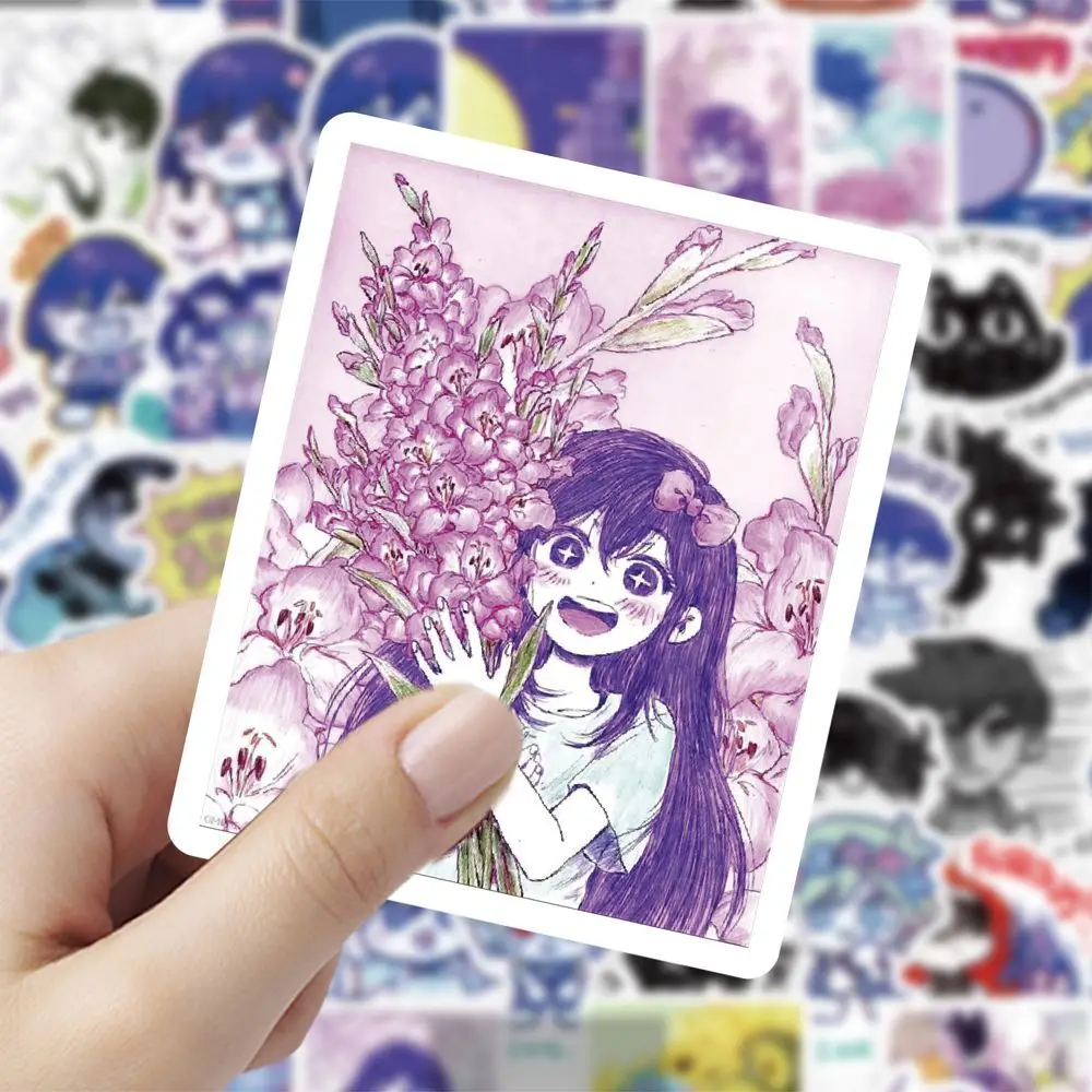 Наклейка omori аниме aubrey kel hero basil mari