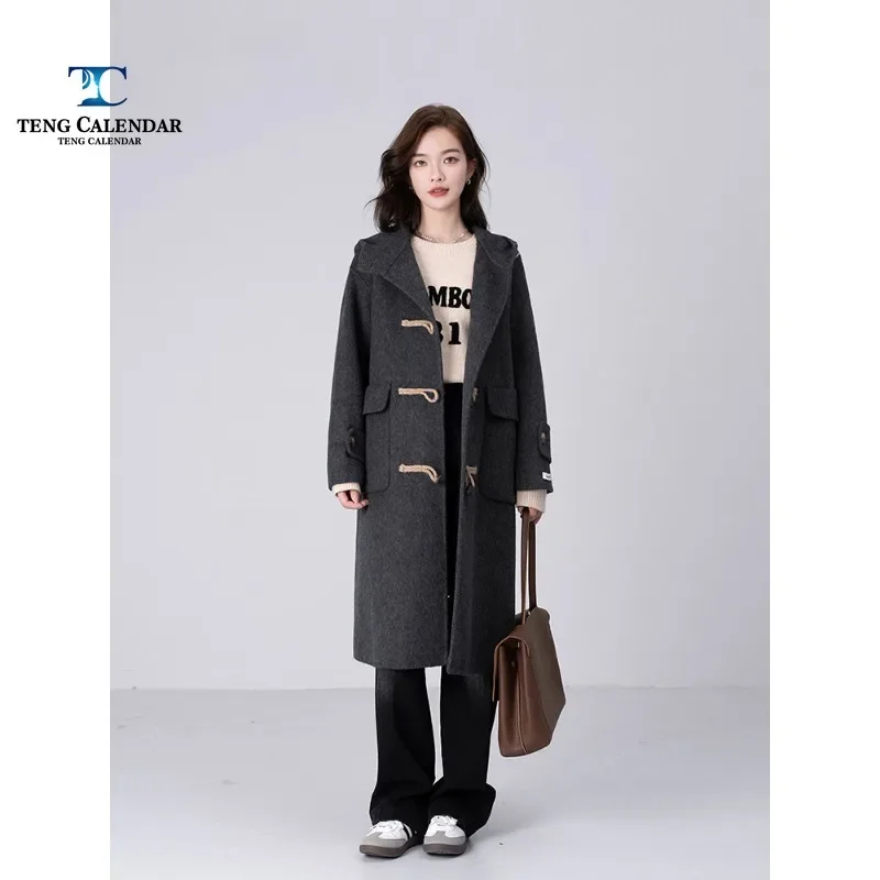 Женское шерстяное пальто с капюшоном - Фотография_5