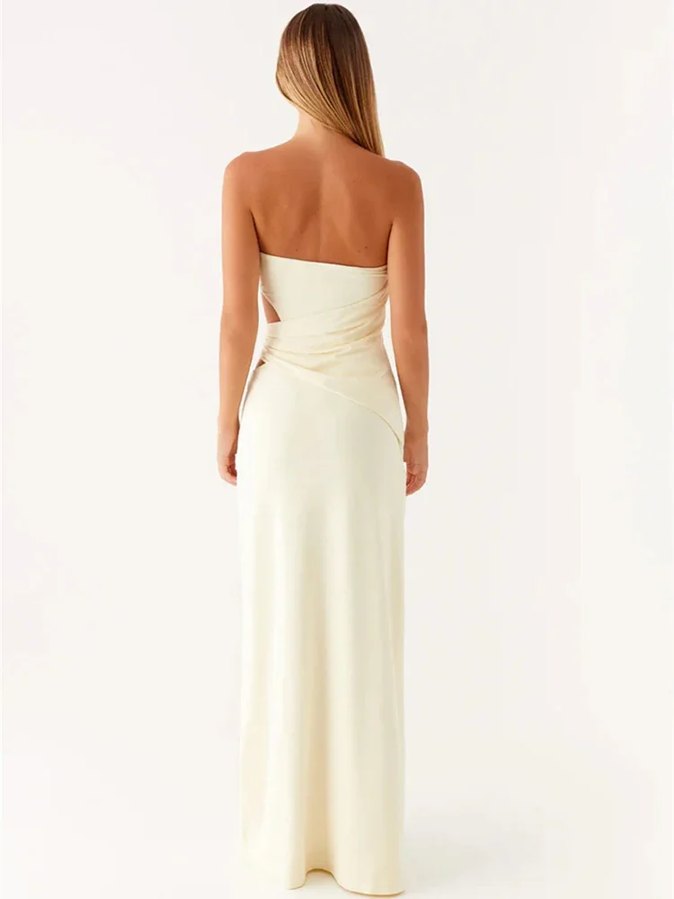 Сексуальное платье макси с открытыми плечами - Фотография_4