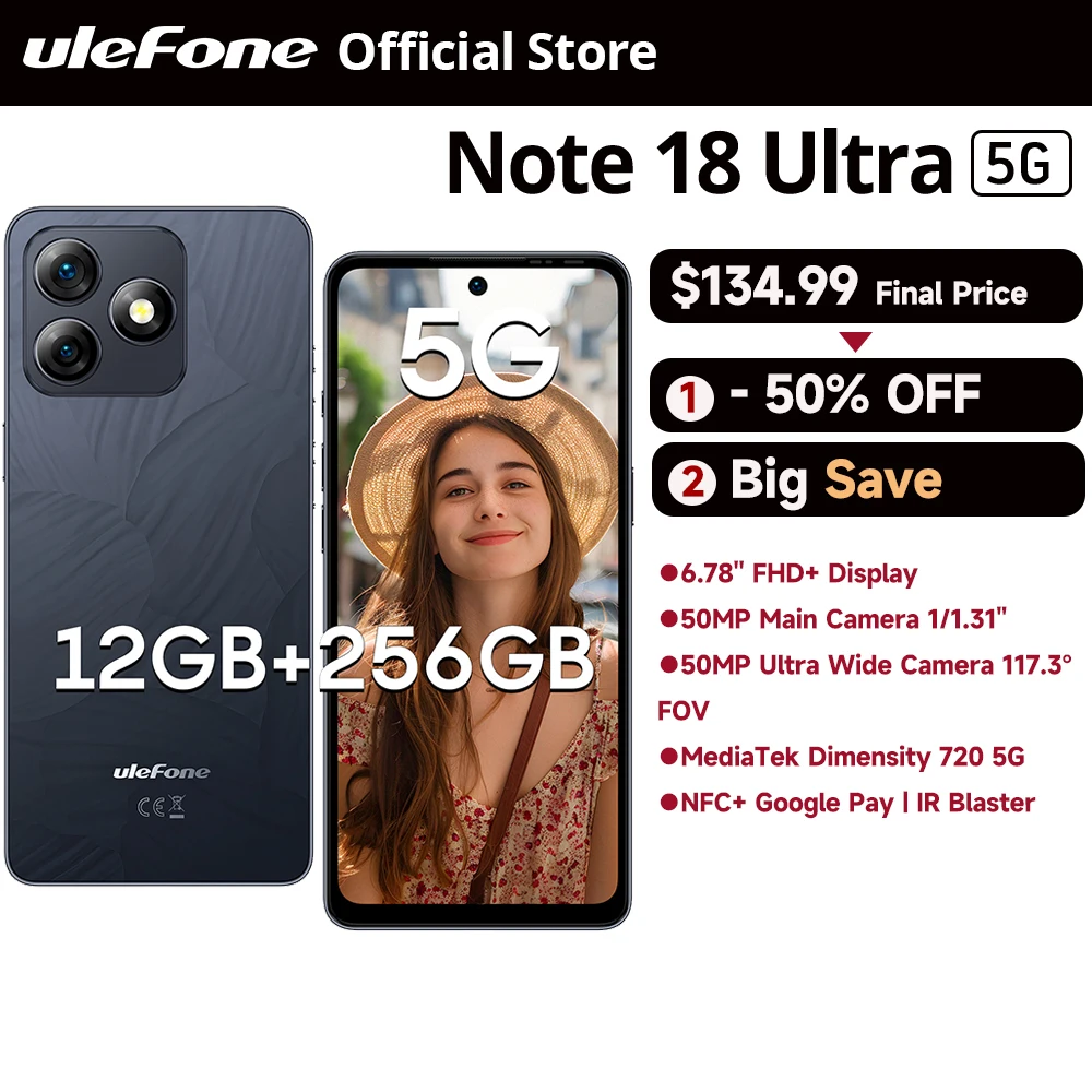 【мировая премьера】смартфон ulefone note 18 ultra 5g