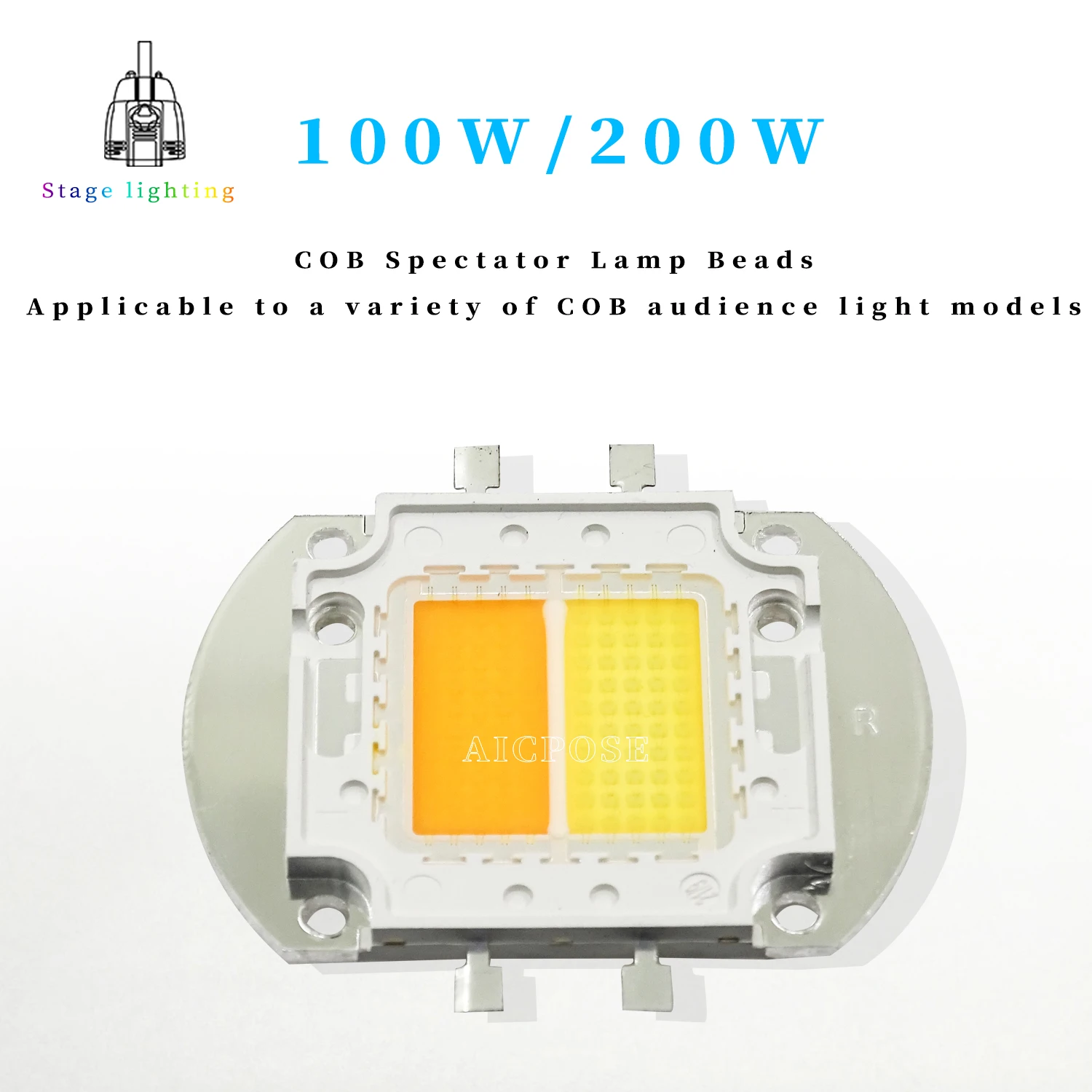 Led cob чип теплый холодный белый - Фотография_2