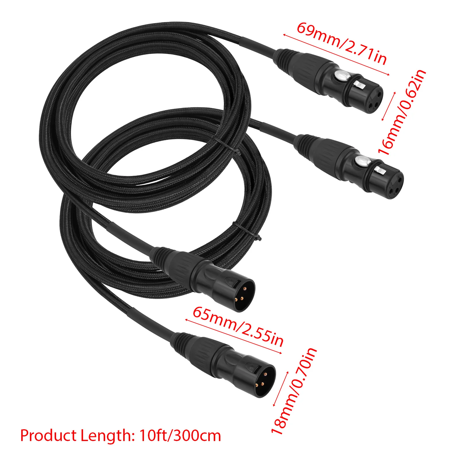 Stlf 2 упаковки xlr-кабелей 10-футового - Фотография_4