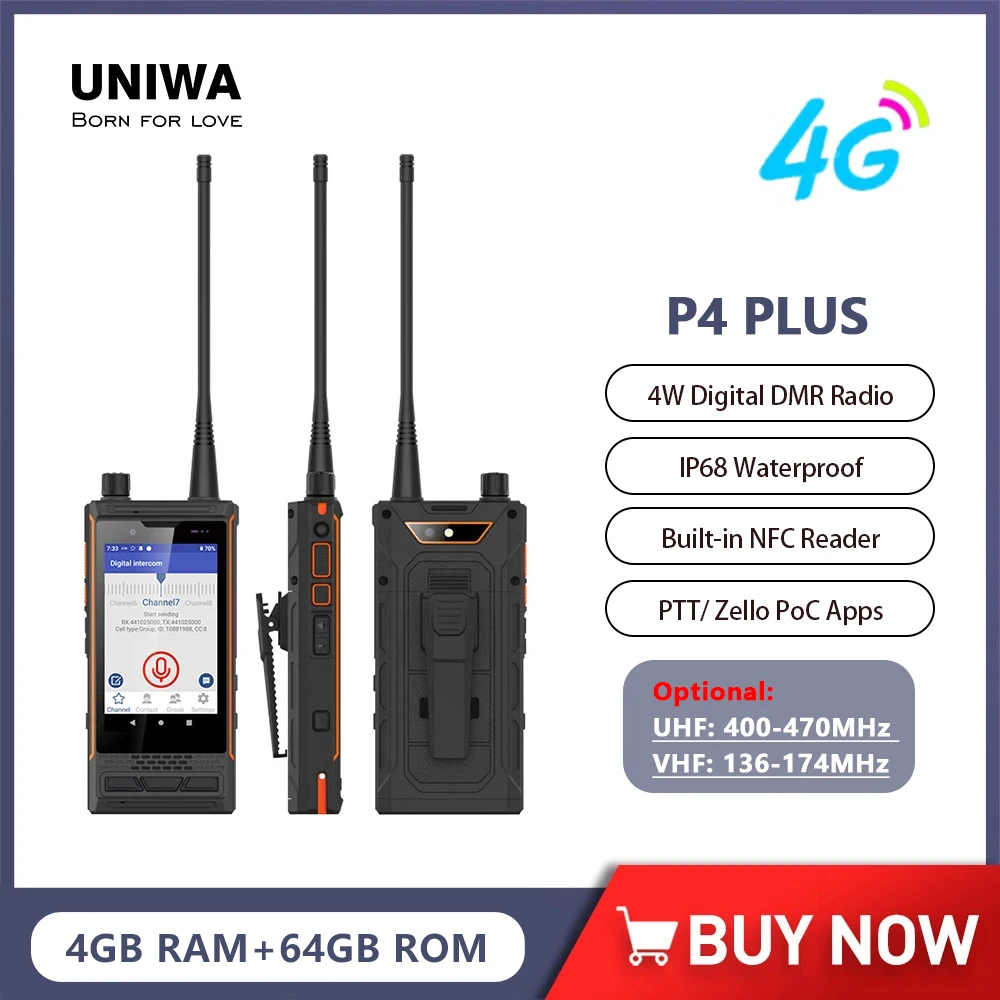 Uniwa p4 vhf dmr ptt poc двухрежимная