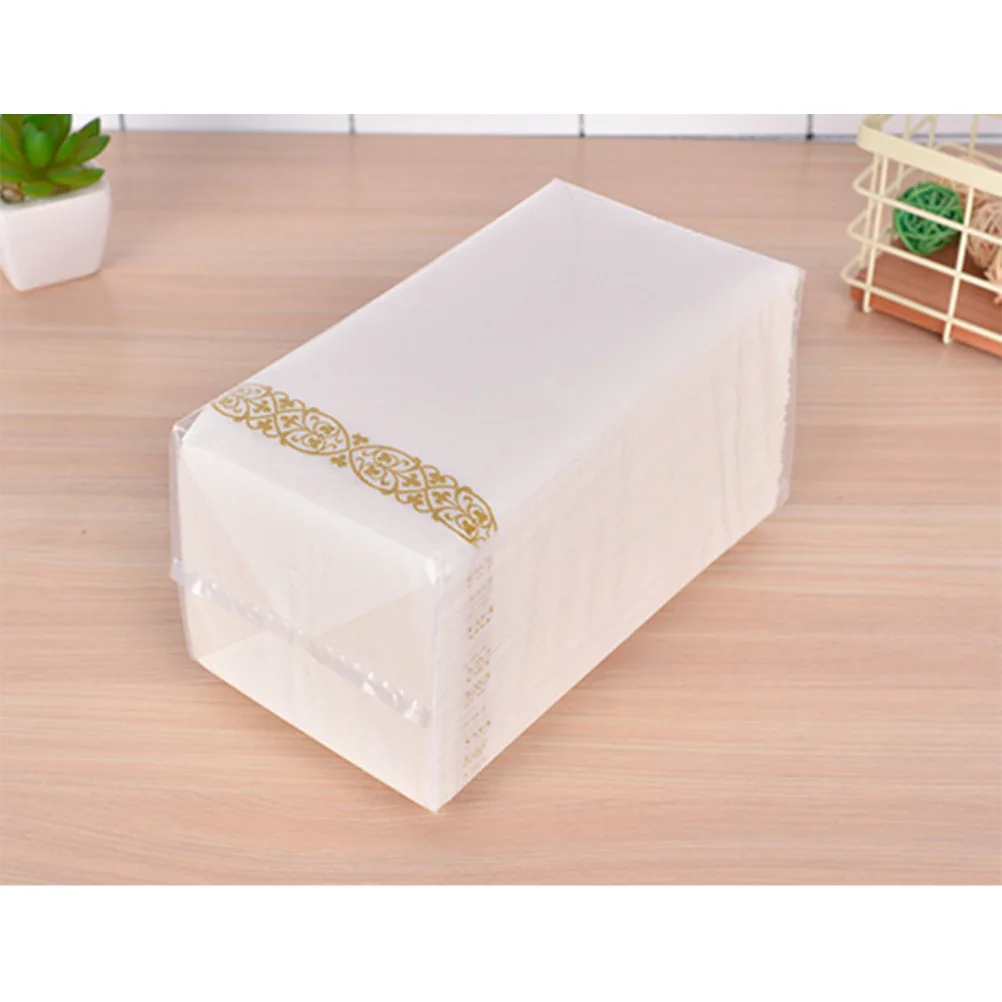 Салфетка с золотым цветочным принтом 40x30 см - Фотография_3