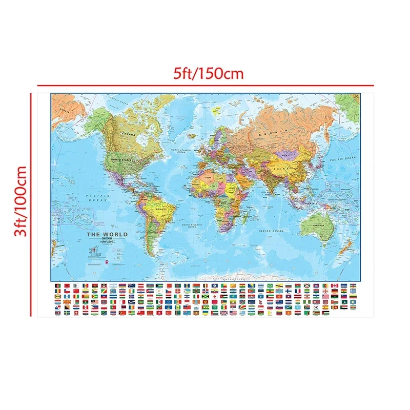 150x100 см карта мира настенный - Фотография_4