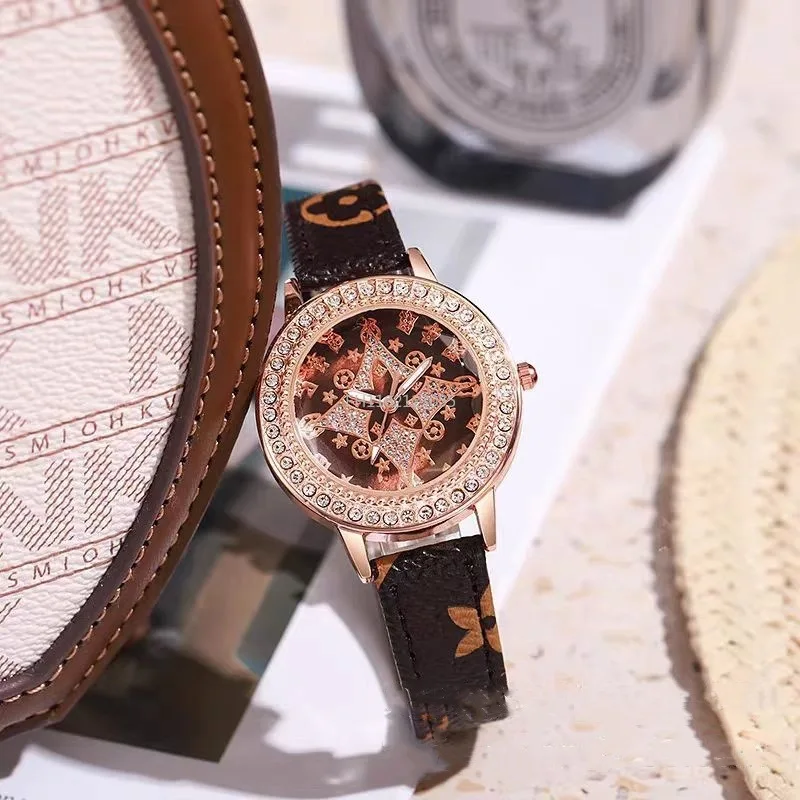 Классические модные кварцевые наручные часы со сверкающими стразами - Фотография_3