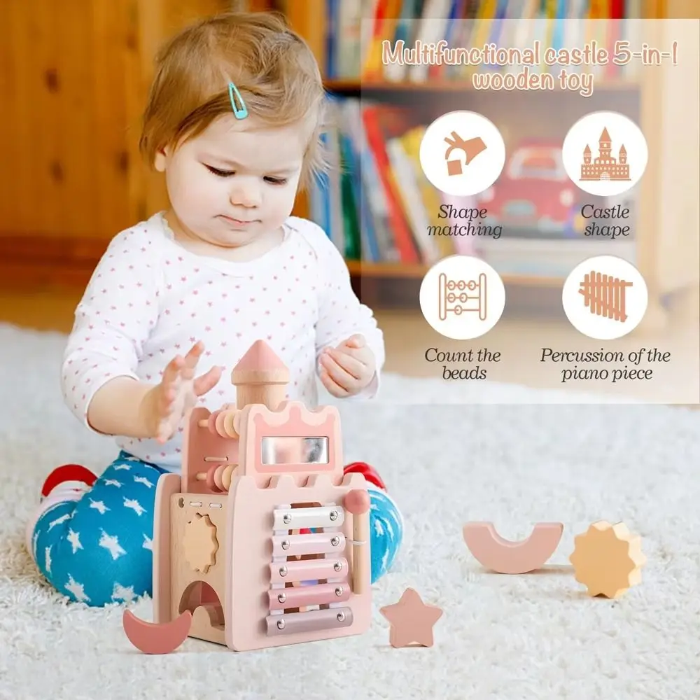 Montessori 5-in-1 wooden castle