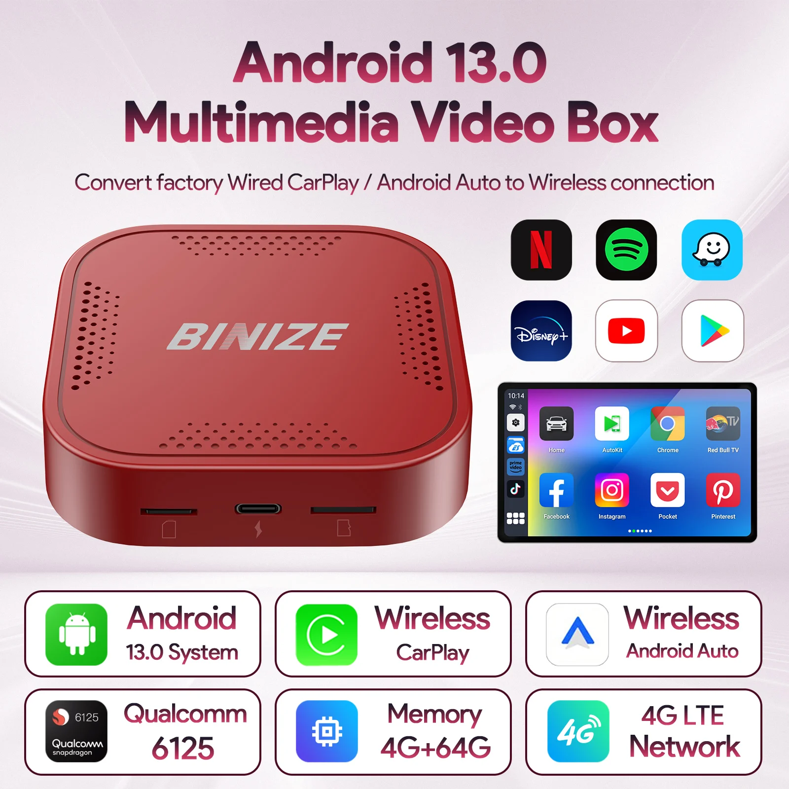 Binize carplay ai box android 13 - Фотография_2