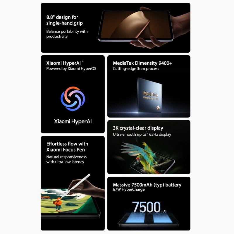 【brand+】xiaomi pad mini global version mediatek dimensity 9400+ 8 - Фотография_2