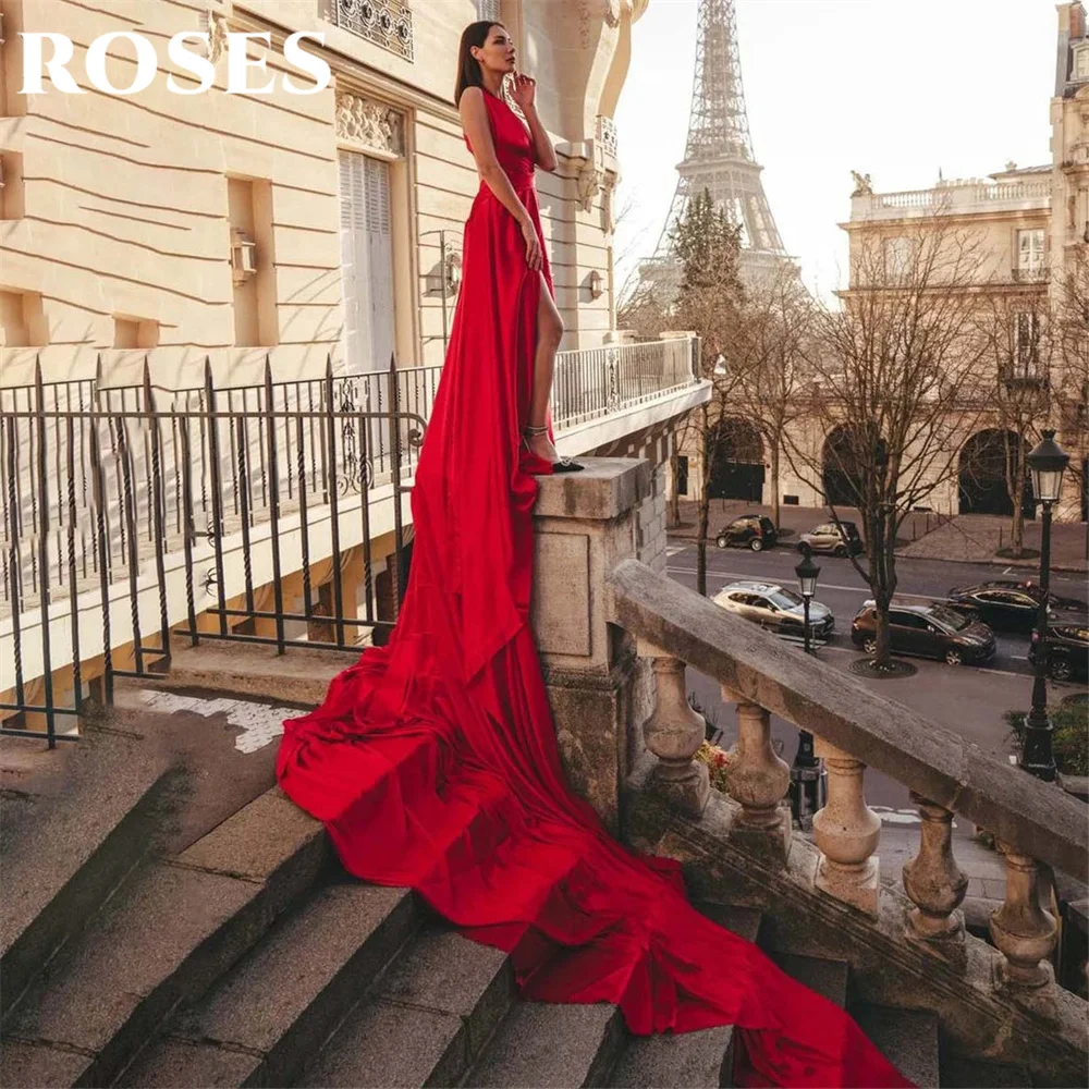 Roses красное элегантное платье - Фотография_3