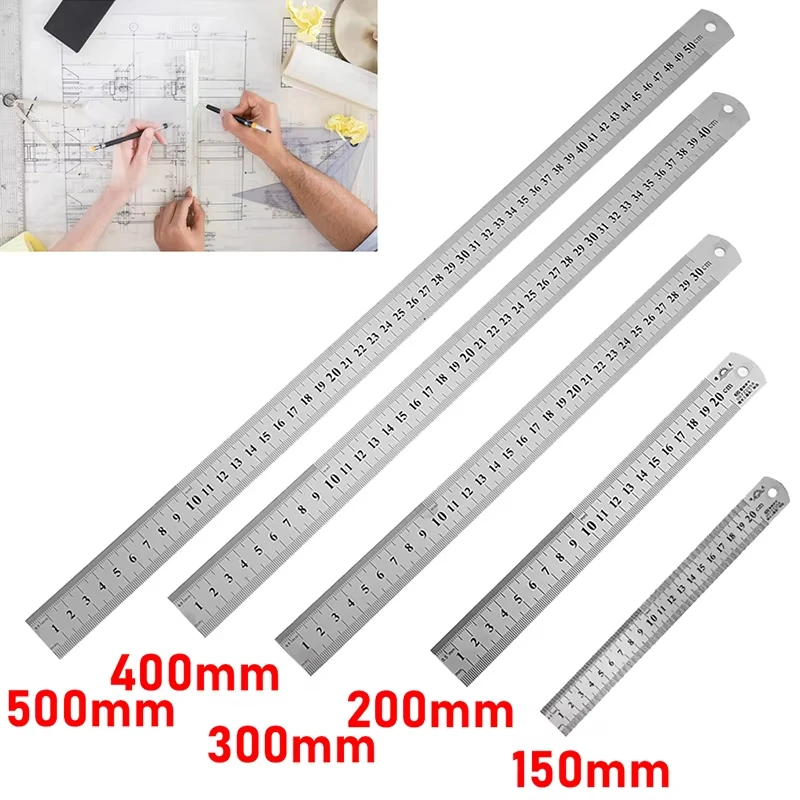 150-500 мм металлическая двухсторонняя шкала