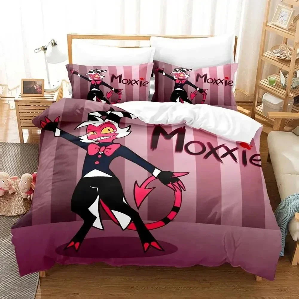 Новый комплект постельного белья с 3d принтом hazbin moxxie для отеля - Фотография_2