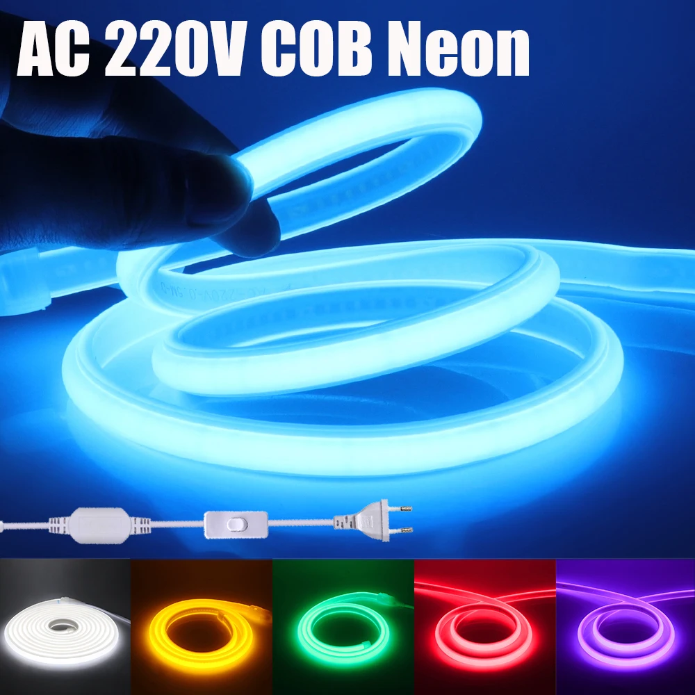 Ac 220v cob неоновый свет 288 светодиодов/м