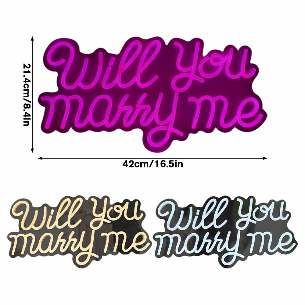 Светодиодная неоновая вывеска «will you marry me» - Фотография_6