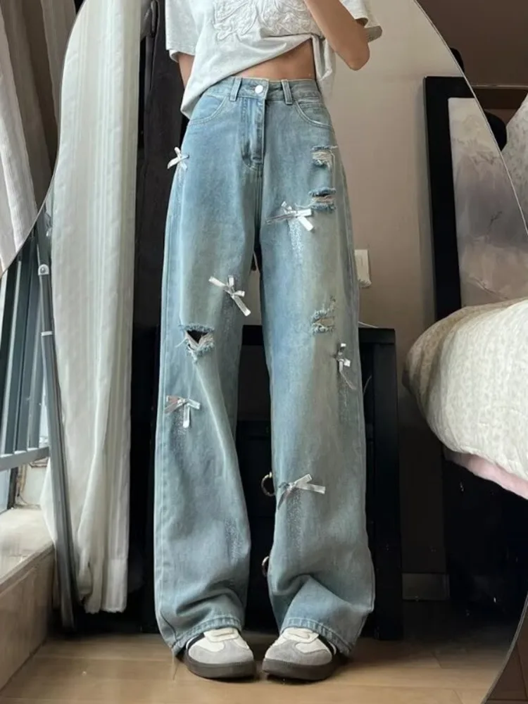 Женские прямые джинсы в стиле ретро - Фотография_6