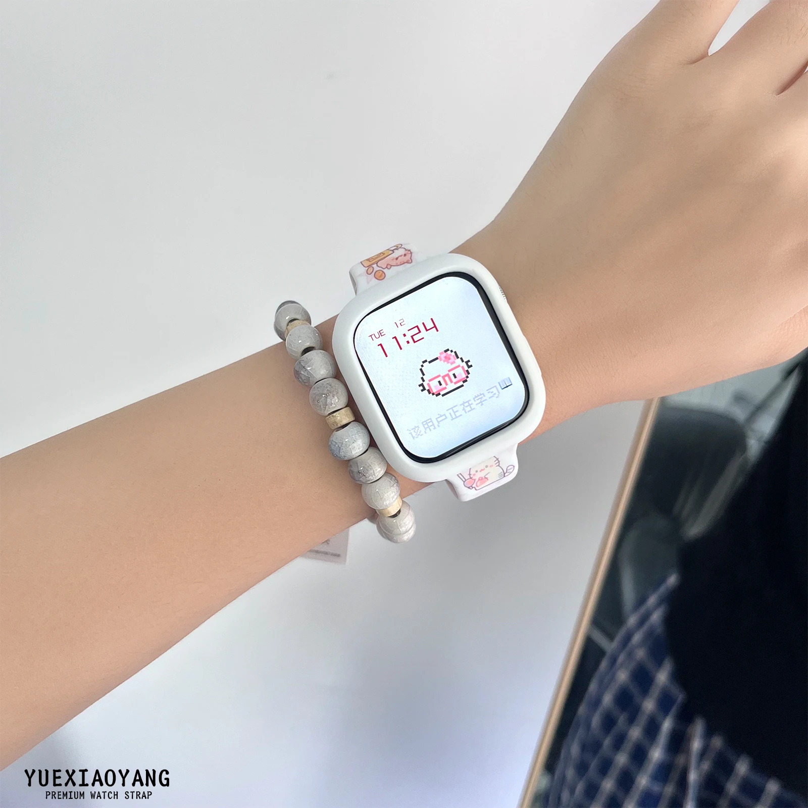 Ремешок с принтом cute cup cat 2 series для apple watch 11 - Фотография_3