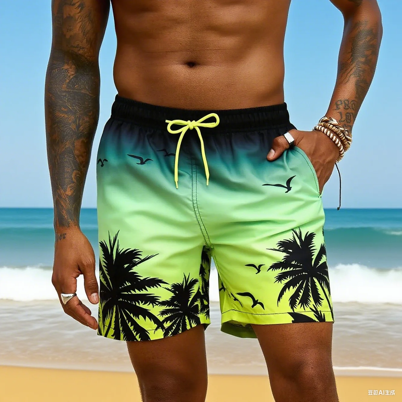 Кокосовые пляжные брюки из водонепроницаемой и быстросохнущей ткани - Фотография_3