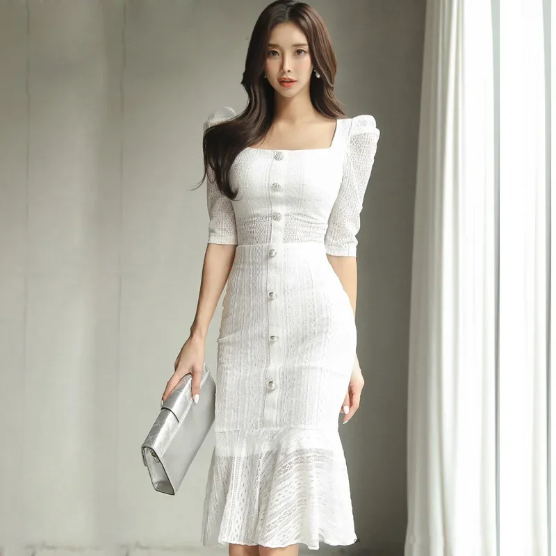 Белый кружевной офисный праздничный комплект - Фотография_2