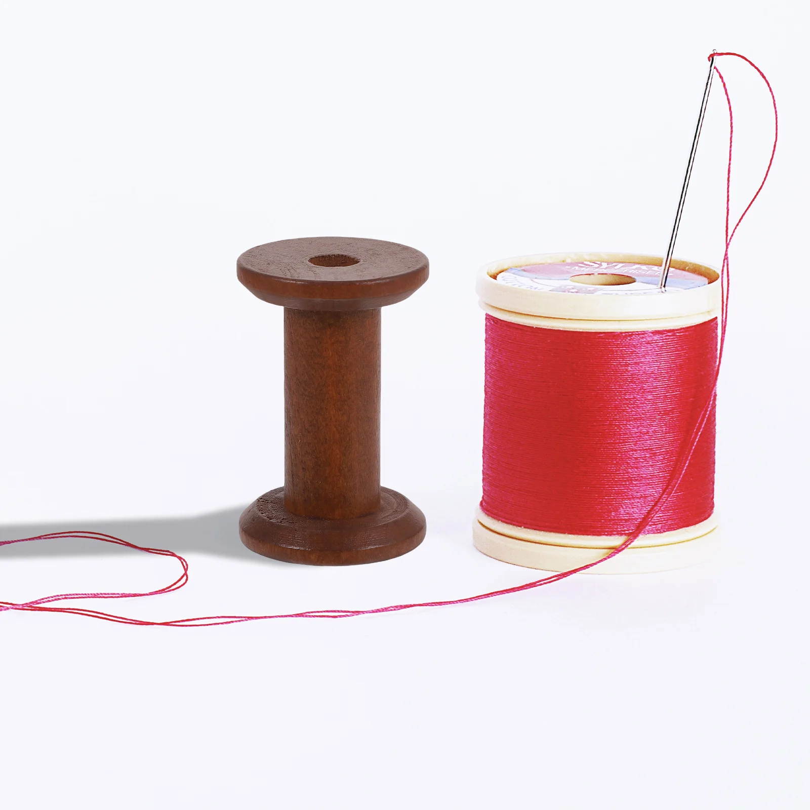 Винтажный деревянный органайзер для катушек с нитками - Фотография_4