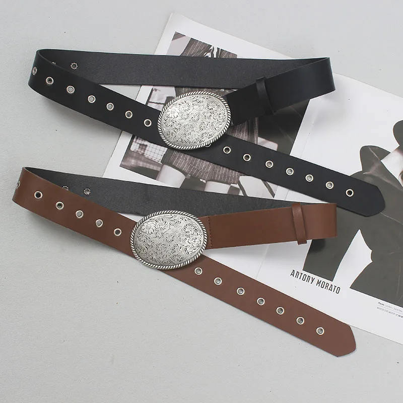 Женский модный винтажный корсет из натуральной кожи с пряжкой - Фотография_6