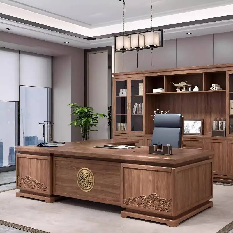 Коричневый офисный стол для хранения - Фотография_2