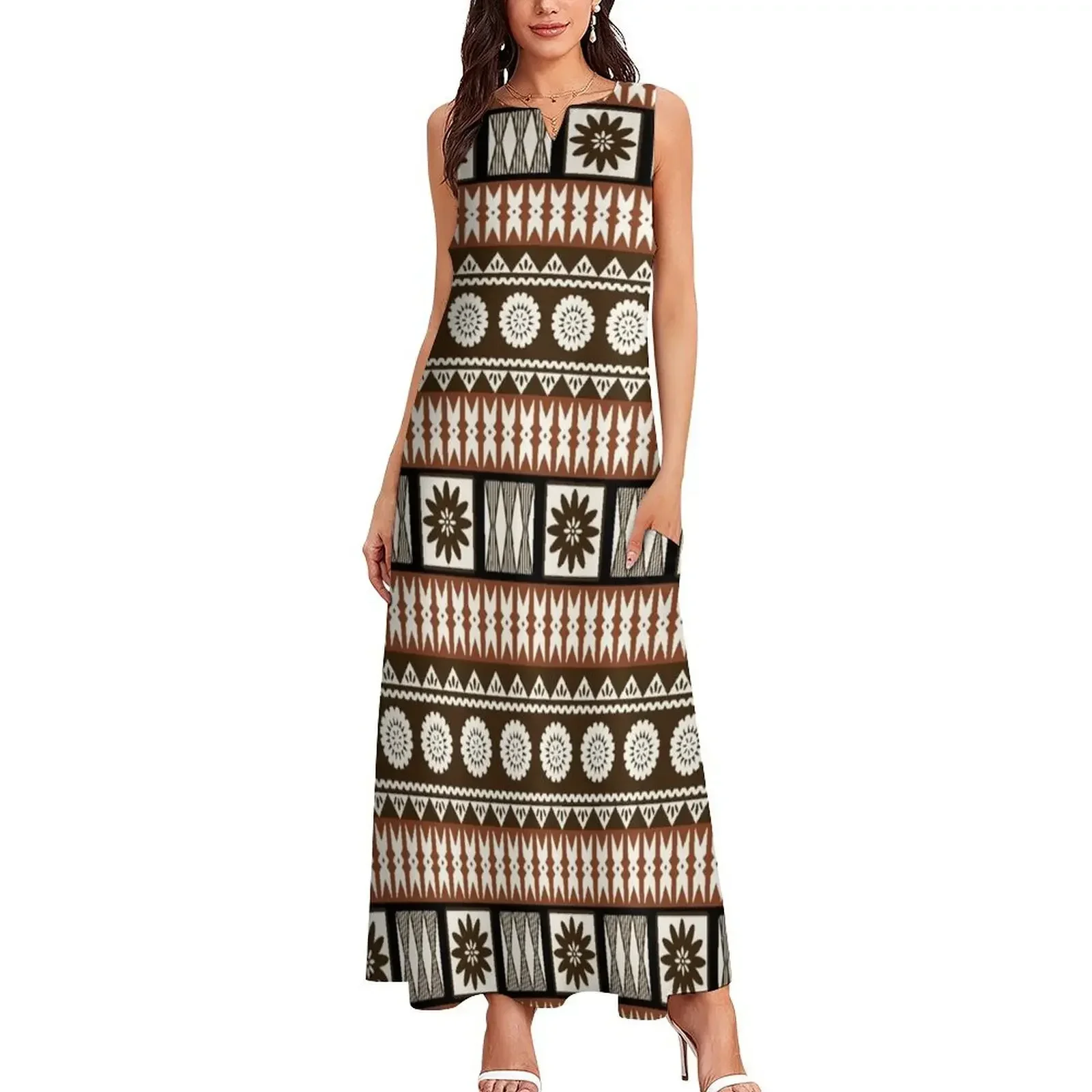 Fijian masi - tapa long dress элегантное - Фотография_2