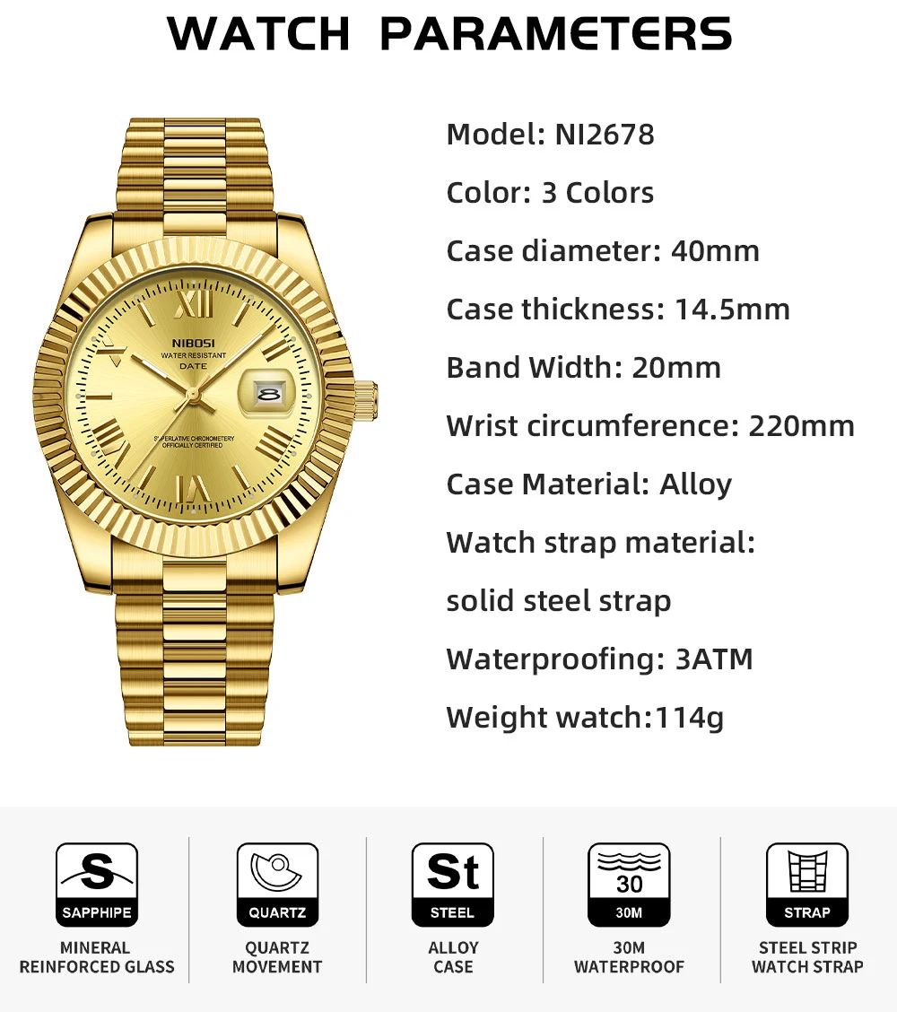 Nibosi 2pcs couple watches 30m - Фотография_2