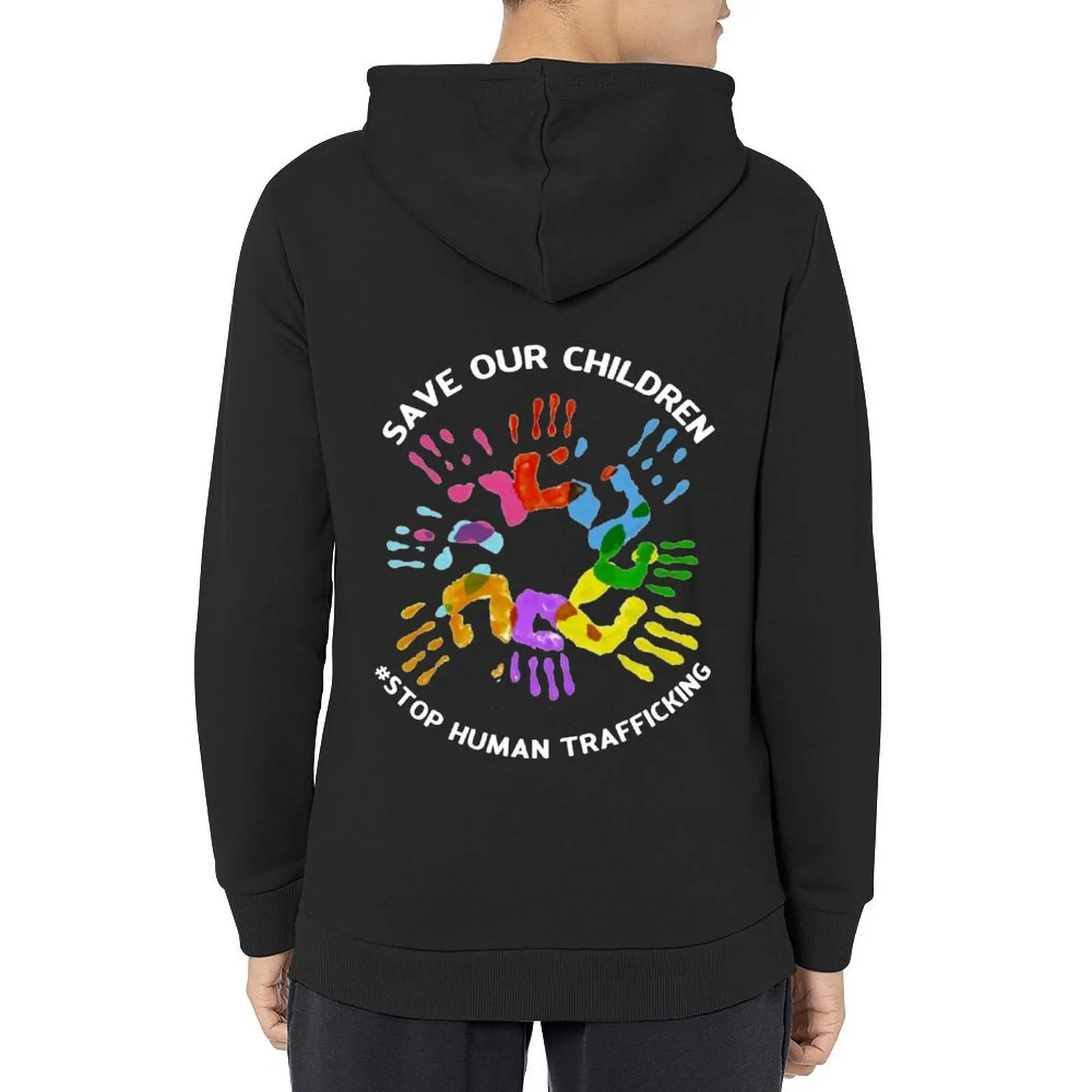 Толстовка с капюшоном save our children stop human trafficking