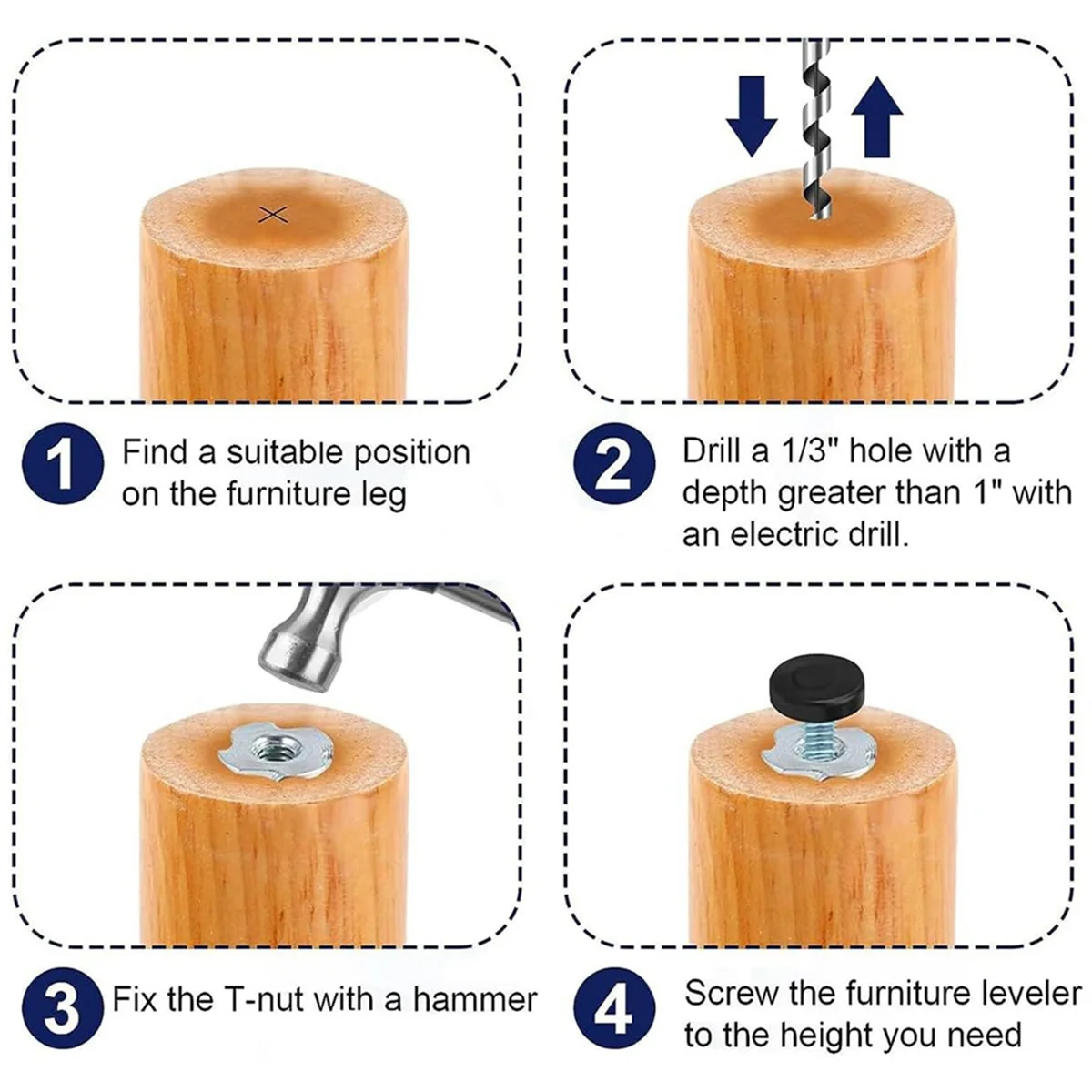 Резьбовые регулируемые нивелиры для мебели m6 - Фотография_4
