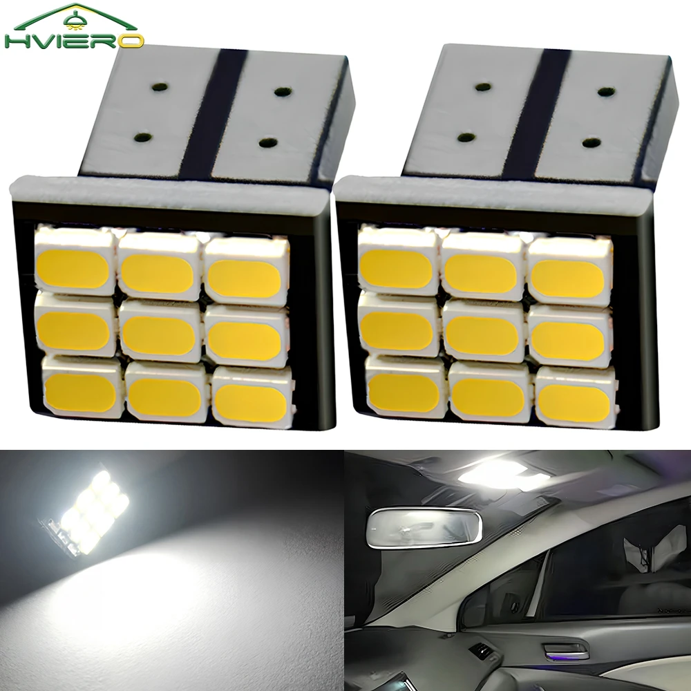 2x белый dc 12 в t10 194 1206 9smd