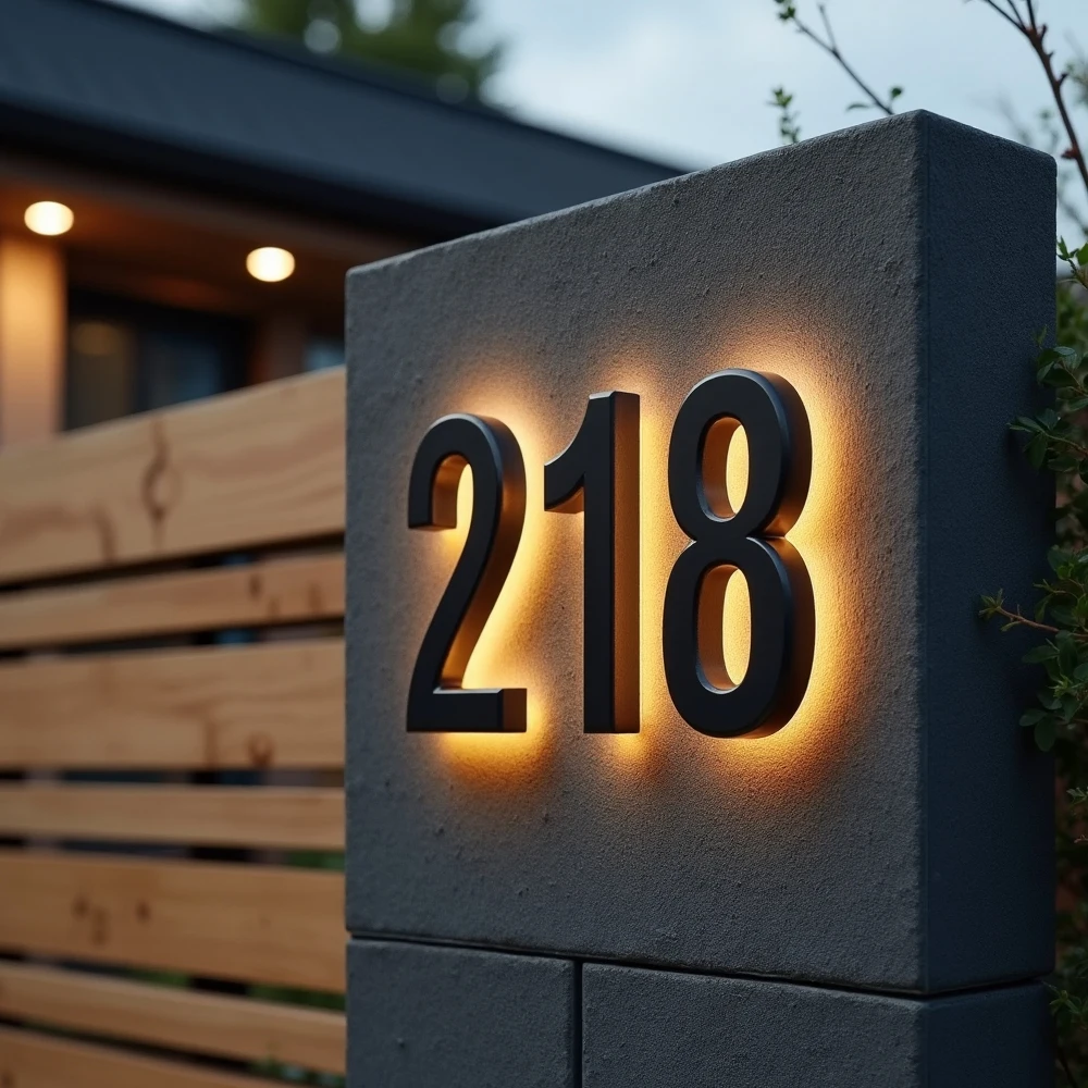 Пользовательские светодиодные номера дома с подсветкой - Фотография_2