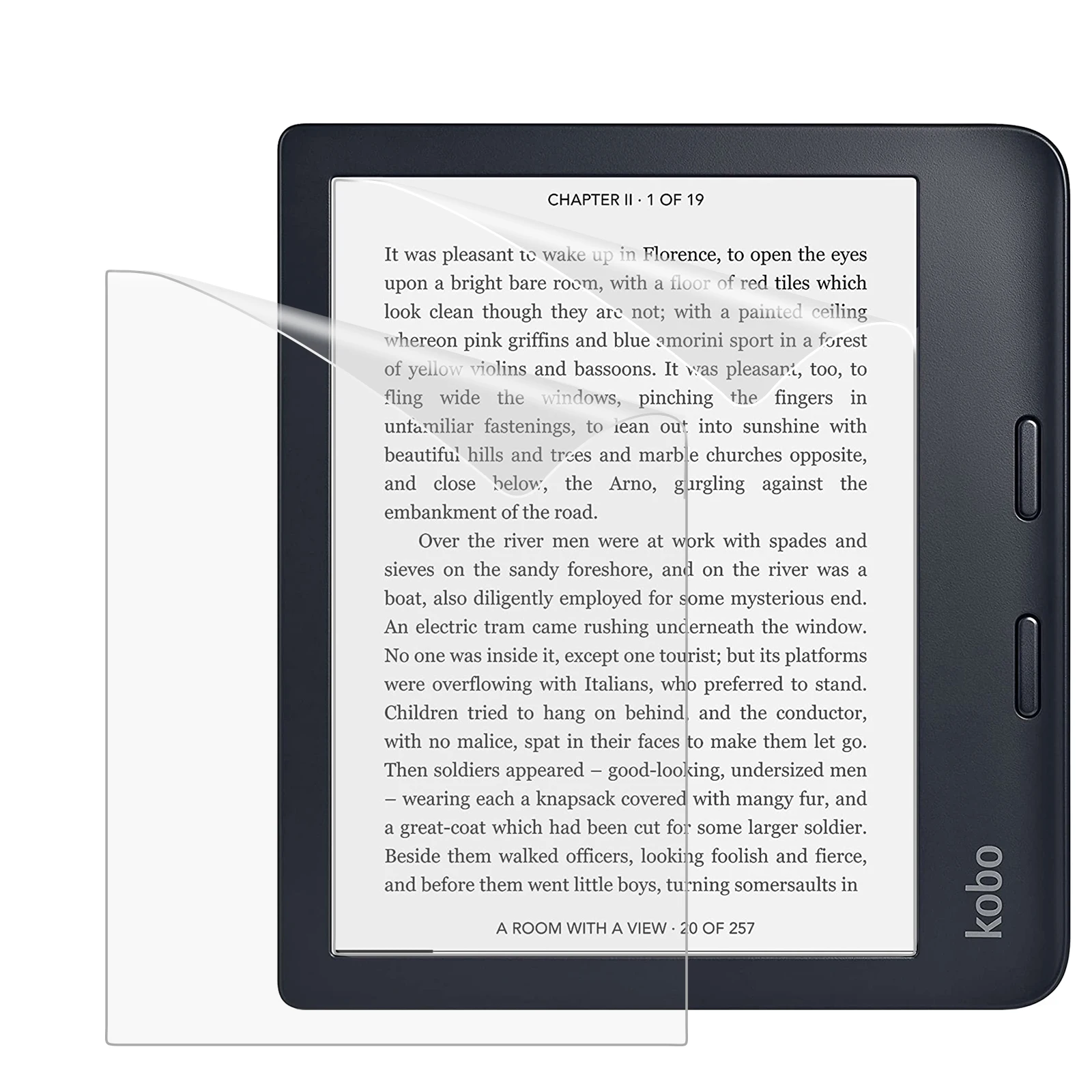 Комплект из 2 матовых защитных пленок moko подходит для kobo libra color