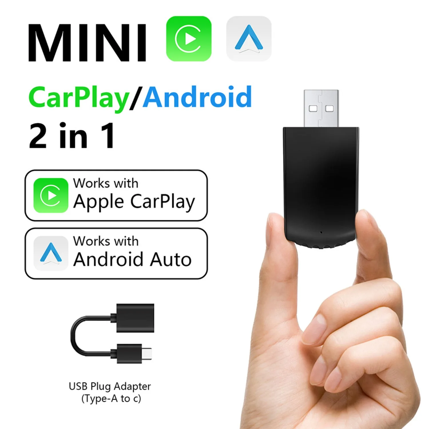 Автомобильный проводной и беспроводной адаптер carplay android autoios