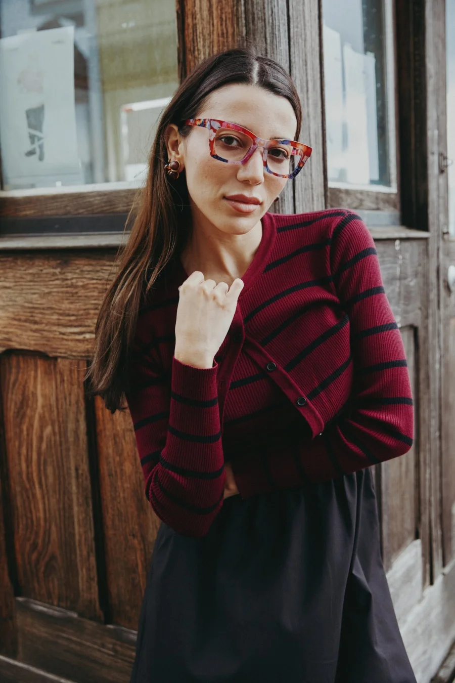 As aw25 вязаный кардиган в полоску - Фотография_3
