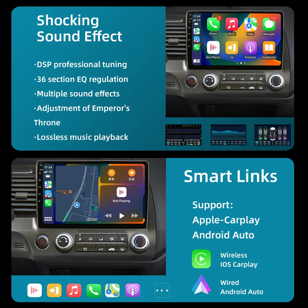 Автомагнитола jundof на android 11 для honda civic 8 2006-2011 - Фотография_5