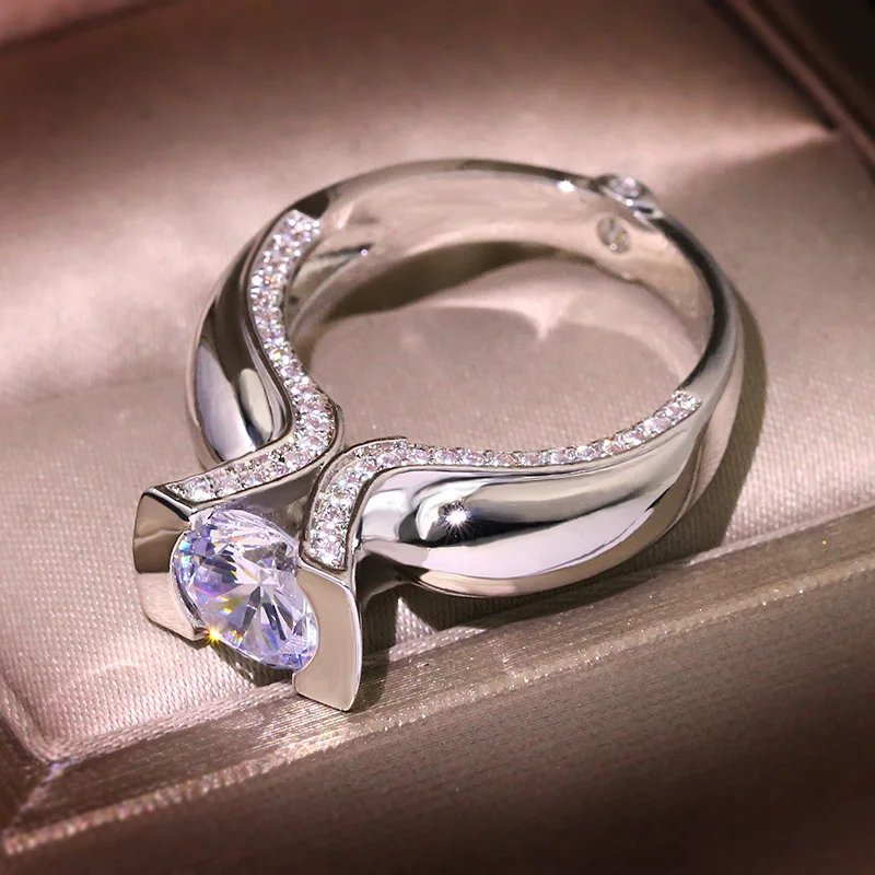 Винтажные серебряные кольца love s925 для женщин - Фотография_3