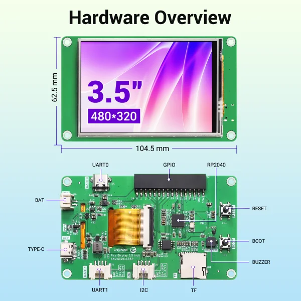 Elecrow crowpanel φ дюймов 480*320 - Фотография_5