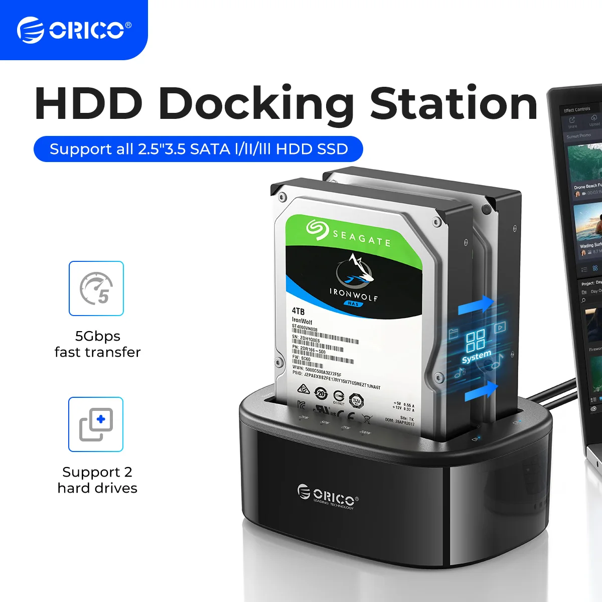 Док-станция orico dual-bay для жесткого диска 2