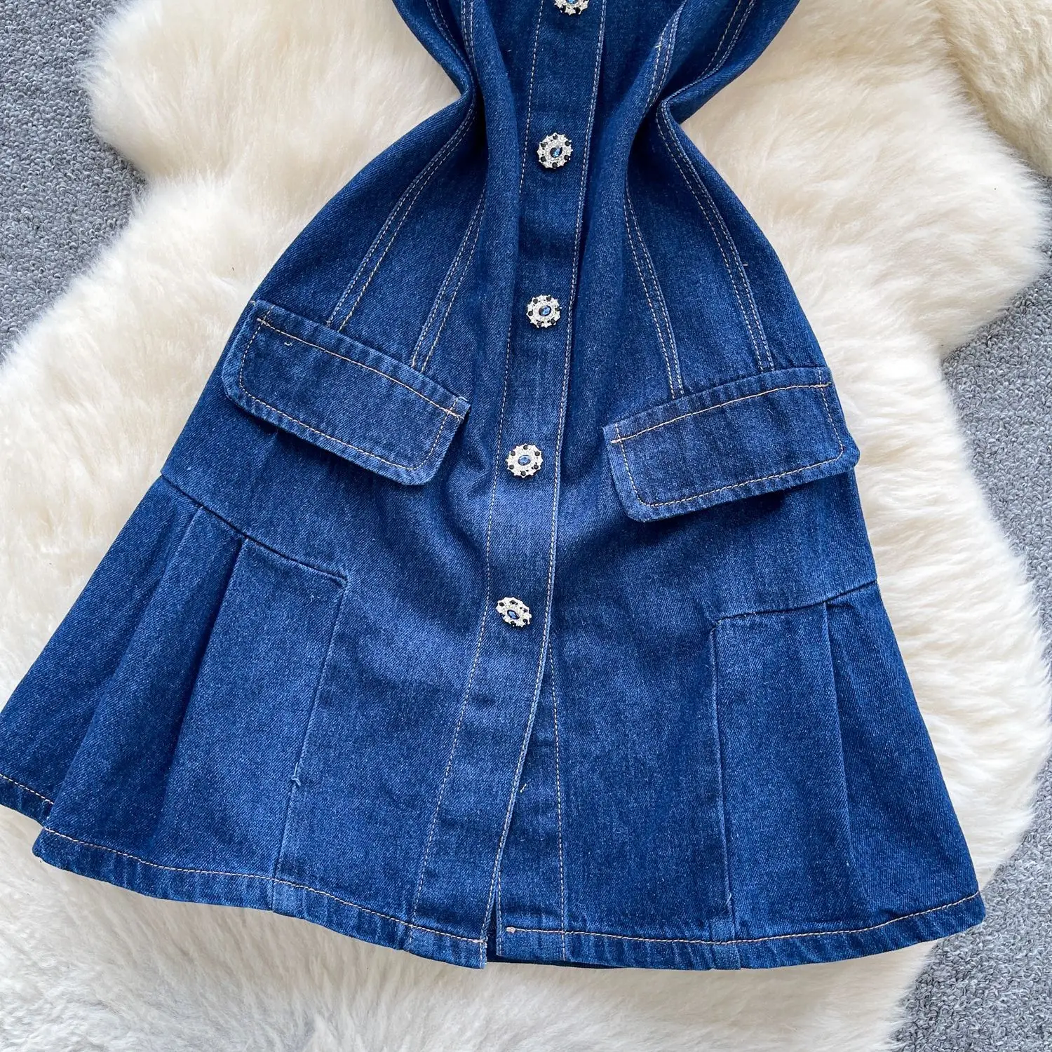 Джинсовое платье женские платья - Фотография_4