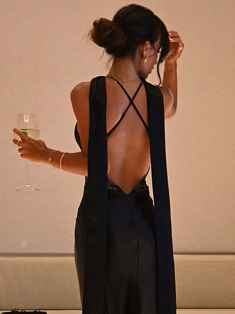 Cnyishe кружевное лоскутное платье с открытой спиной - Фотография_2