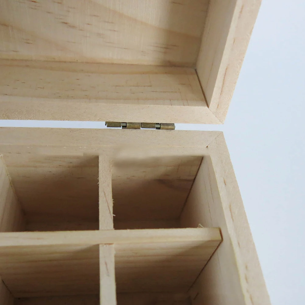 Деревянный органайзер для эфирного масла с откидной крышкой