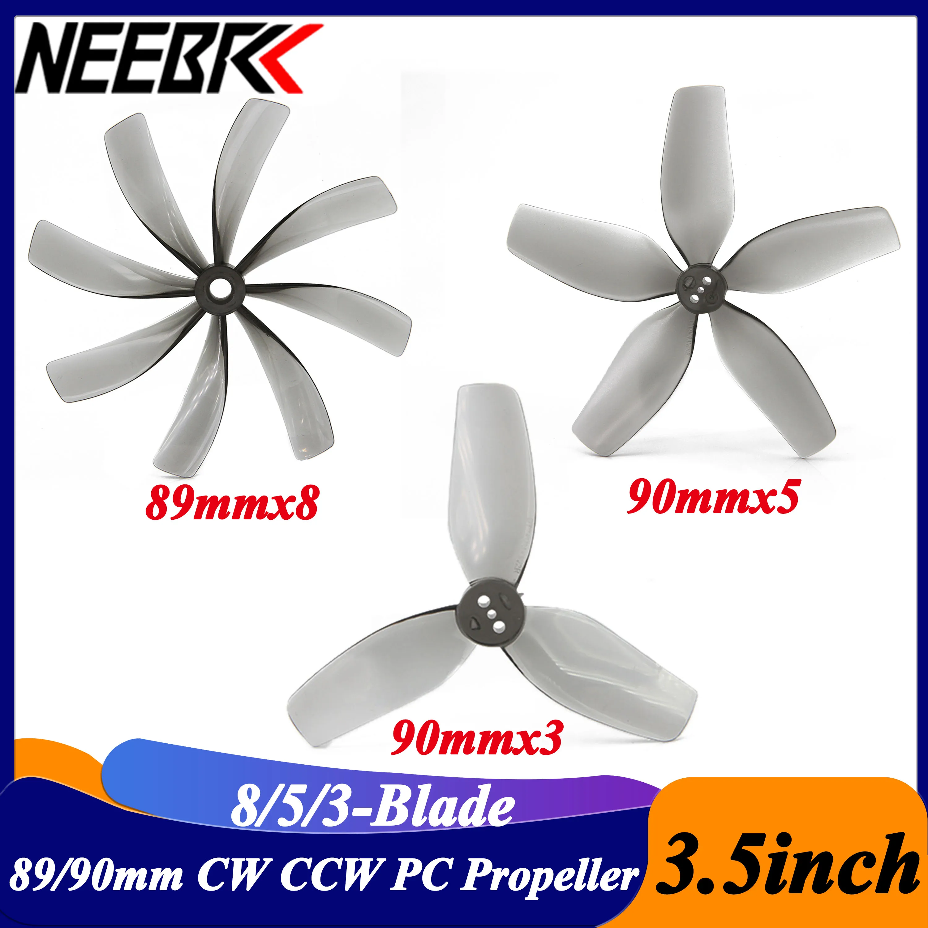 2 пары 3,5 дюйма 89x8 90x5 90x3 8/5/3-лопастной cw ccw pc опора 5 мм/1