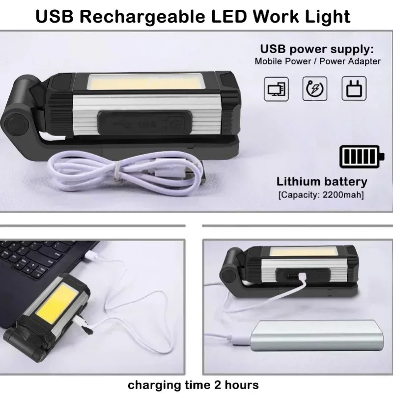 Магнитный рабочий свет cob usb - Фотография_4