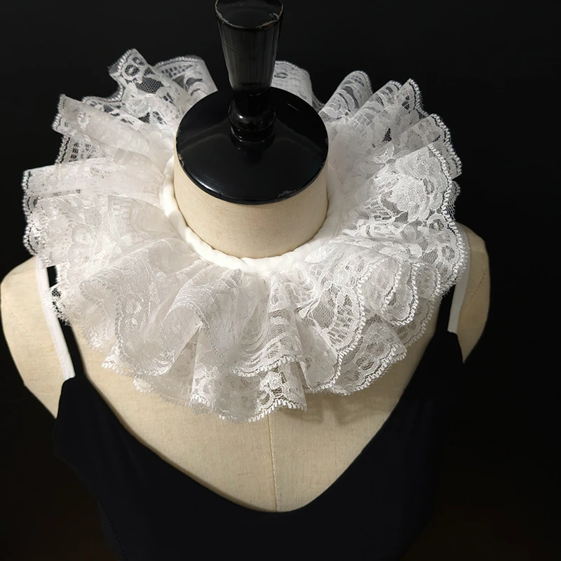 Elegant ruffled lace fake collar - Фотография_2