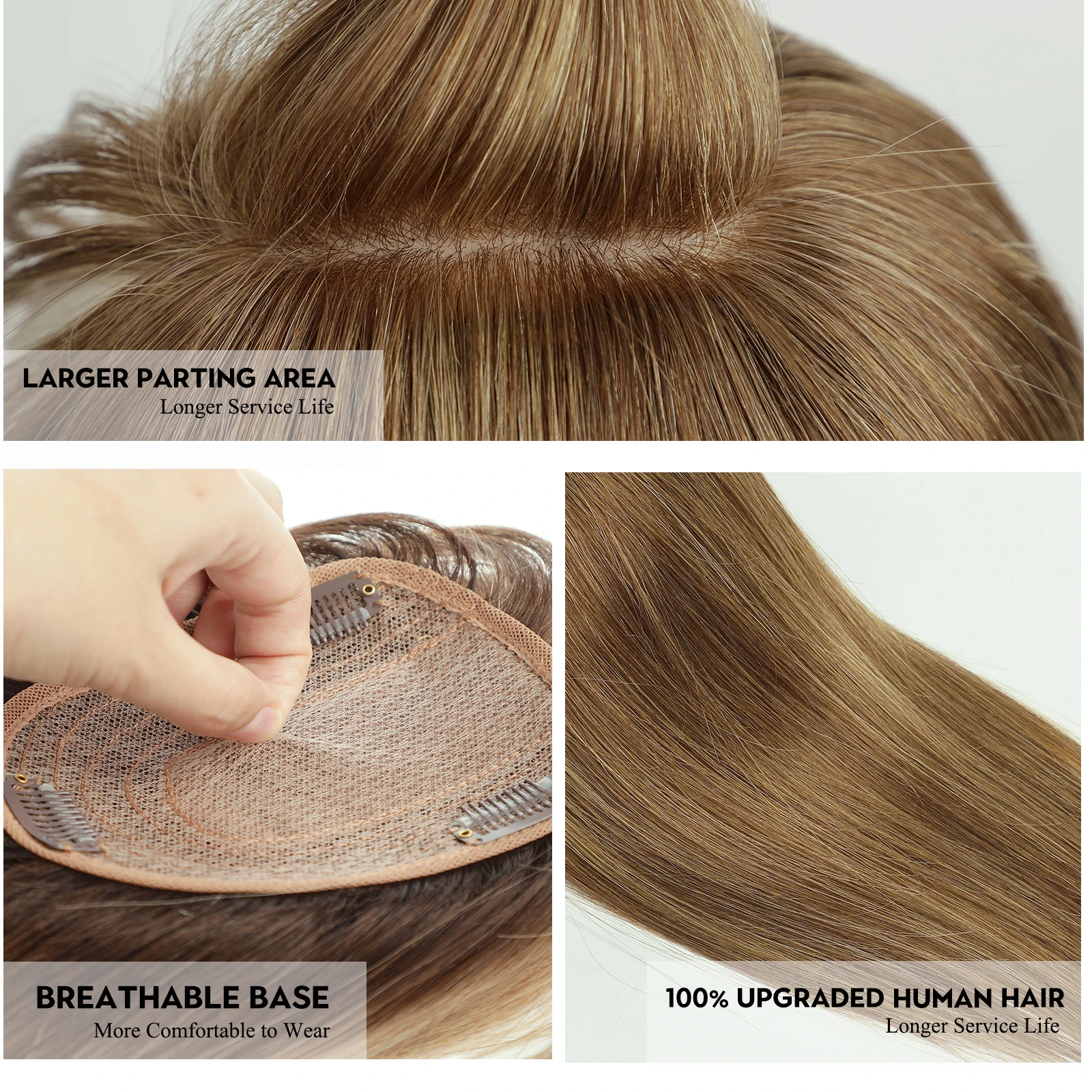 14in золотисто-коричневые накладные волосы для женщин - Фотография_2