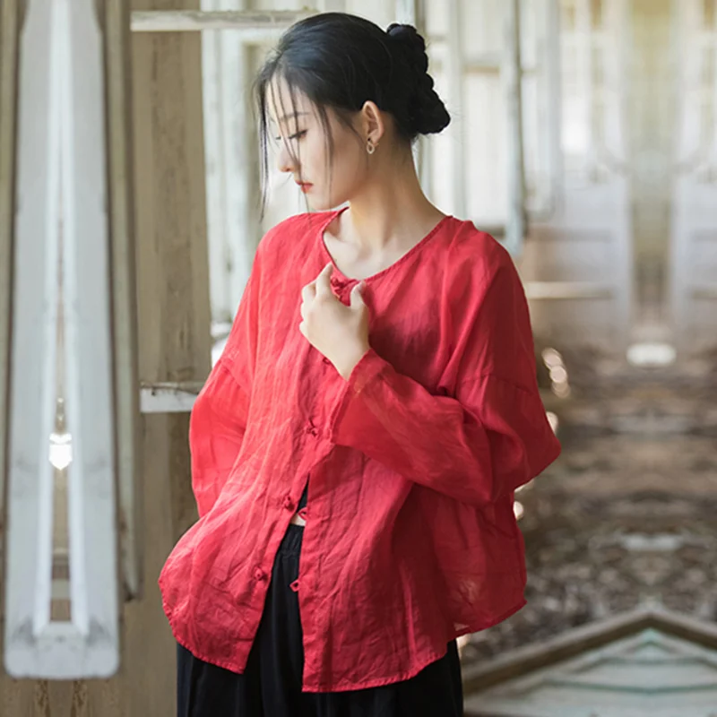 Топ женский винтажный из хлопка и льна - Фотография_5