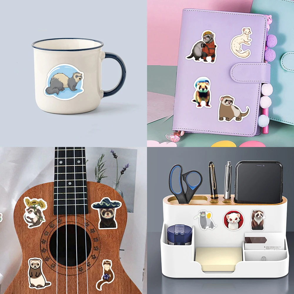 Милые мультяшные наклейки хорька - Фотография_6