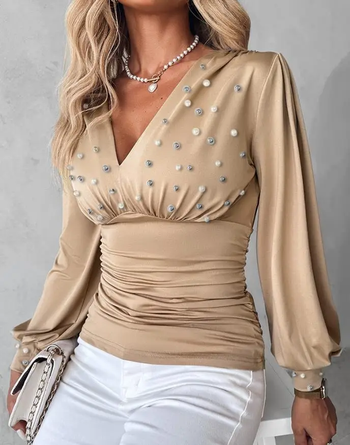 Повседневная блузка с v-образным - Фотография_4